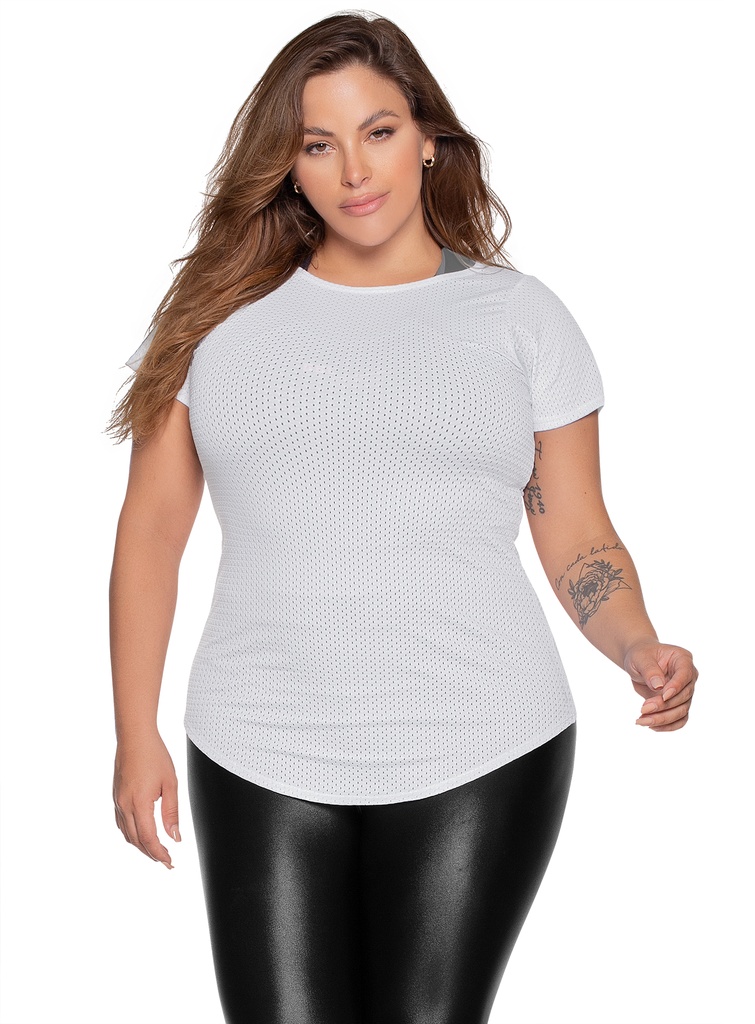 Camiseta deportiva para dama talla XL color blanco Flex Garment